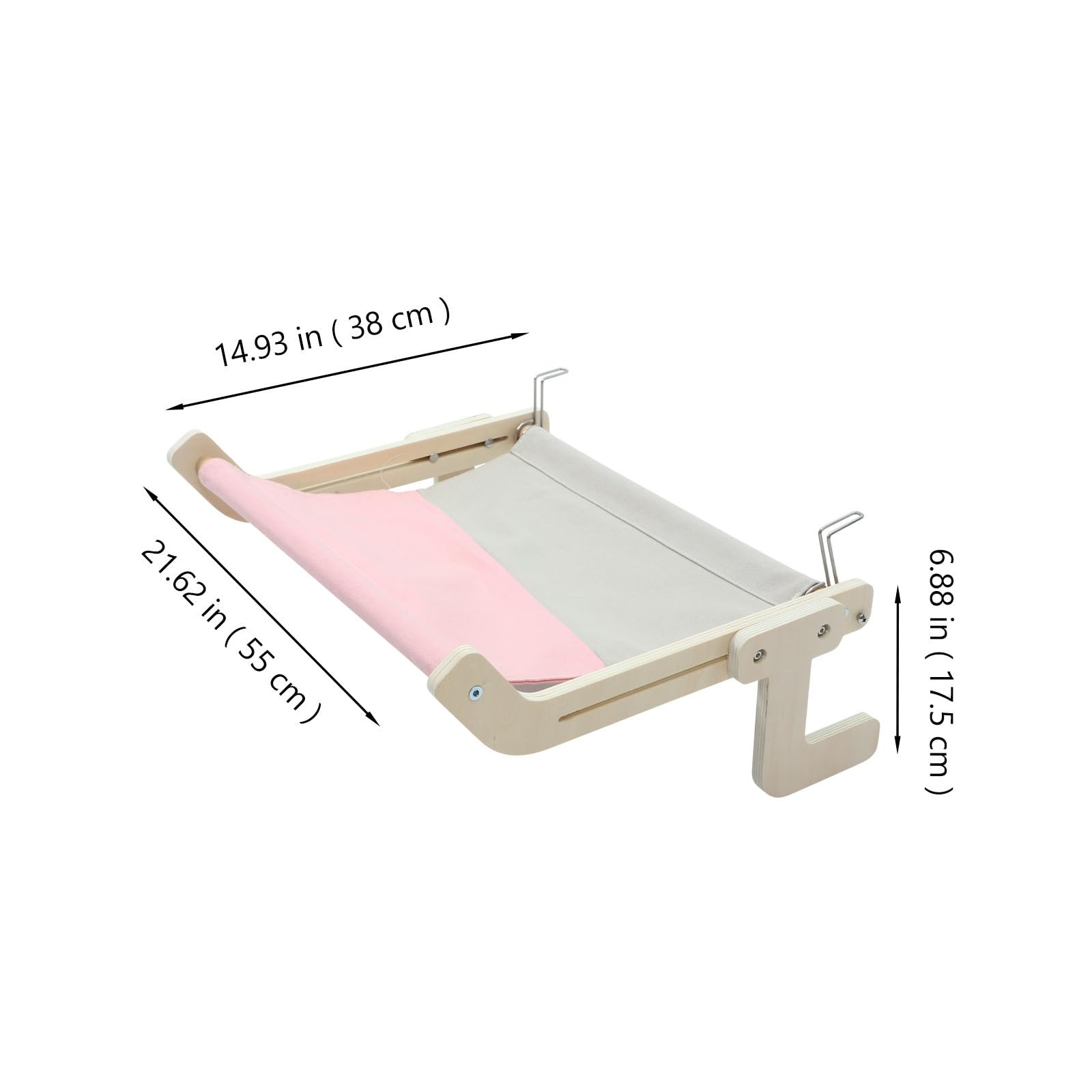 iplusmile Hamac de Fenêtre pour Chat Hamac pour Chat à Fixer la Fenêtre Perchoir en Bois Grand Modèle sans Ventouses Facile à Nettoyer Chaud et Petits Animaux Maison