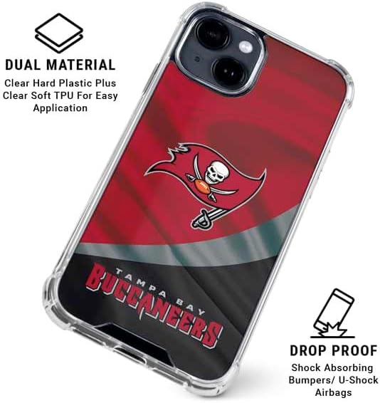 Skinit Clear Phone Case Compatible with iPhone 14 - Officially Licensed NFL Tampa Bay Buccaneers Design