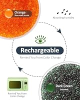 wisedry Silica Gel Trockenmittel Perlen Bulk Wiederverwendbar mit Farbanzeige Orange bis Grün Perlen Größe 2-4 mm Wiederaufladbar mit 20 Pcs Organza Drawstring Bags - 3.6KG [8 LBS] – Ansicht 4