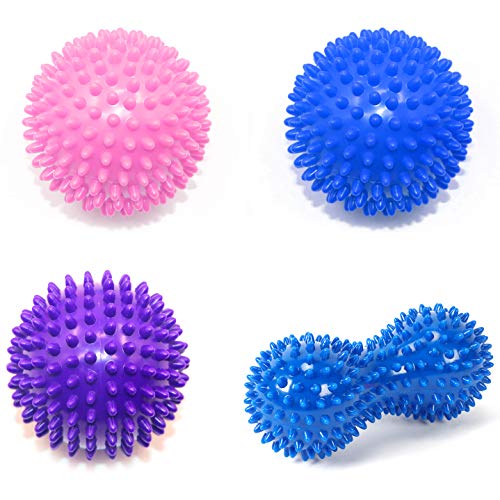 Gwolf Bola de masaje, Bolas de masaje con pinchos Bola de Masaje Miofascial Pelota Lacrosse Rodillo masajeador de pies y bola puntiaguda Bola de masaje puntiaguda Bola de erizo