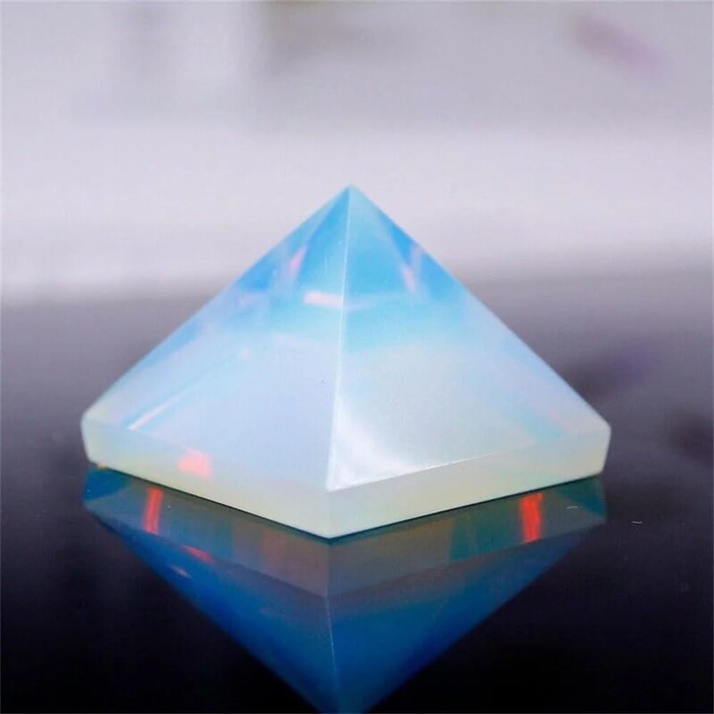 Beau Pyramide Naturelle Sculpture sur Pierre Opale Artisanat Cristal (Size : 4cm)