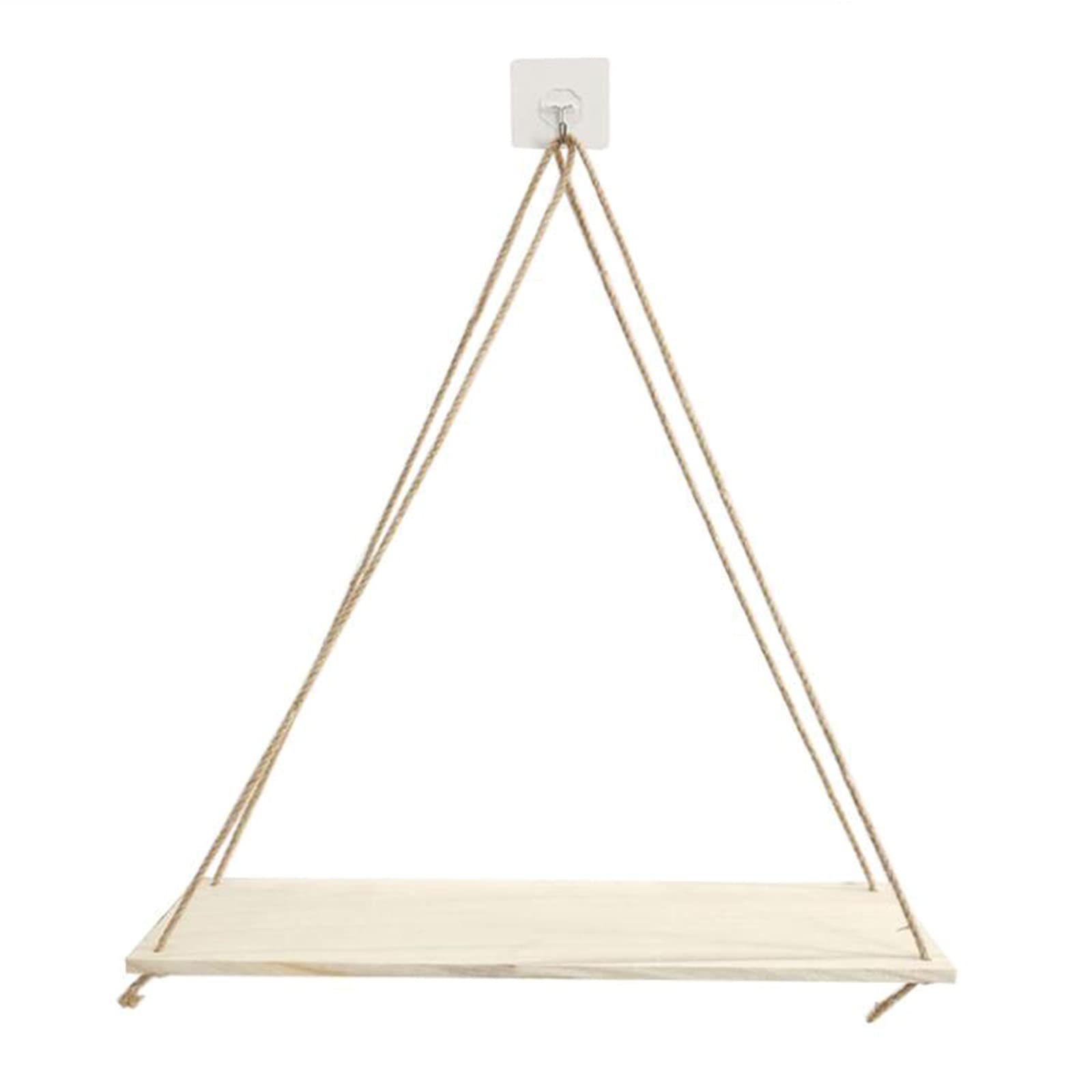 Buxuaaaa Wood Hanging Shelves Wall Mounted Floating Shelves Wall Wood Swing Shelf Flower Rack Home Decorations Mounted Floating