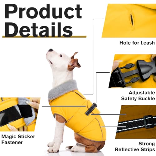 Image of Lelepet Dog Coat Waterproof Dog Jacket Fleece Vest with Adjustable Buckle