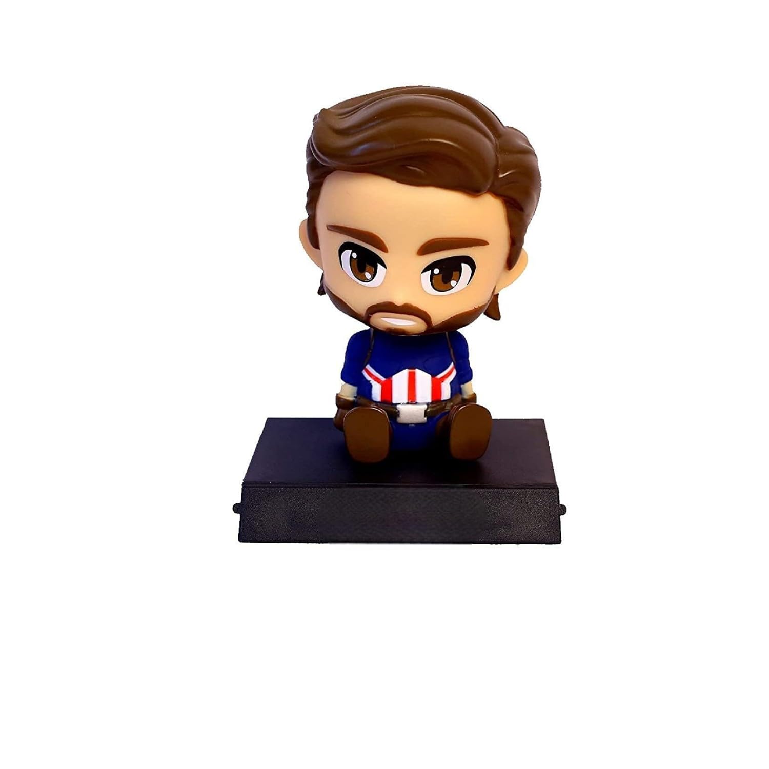 UMANI Super Hero Action Figure Limited Edition Bobblehead with Mobile Holder for Car Dashboard, Office Desk & Study Table (CAPT-AIN AME-RICA)