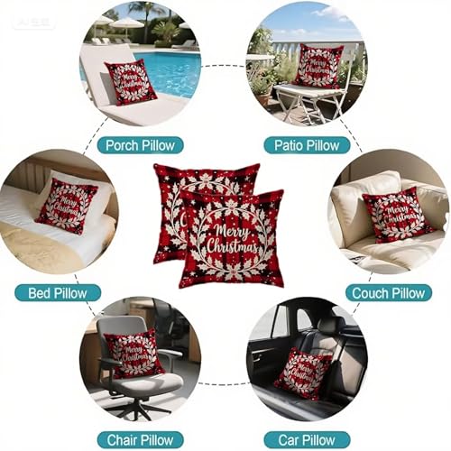 Housse coussin Noël 70x70cm imperméable pour grand canapé de salon
