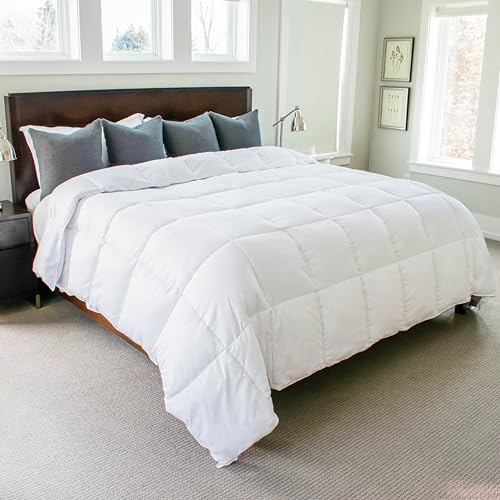 Image of Gray Eagle Oversized King Comforter 108 inch x 90 inch - Extra Large Synthetic Down Duvet Insert - Ultra Soft Microfiber, All-Season, Lightweight & Fluffy - Hotel-Quality, Machine Washable, White