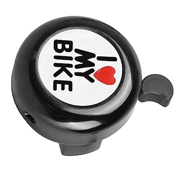 Ilsha Mini Bicycle Bell I Love My Bike Printed Clear Sound Awake Bike Horn Bicycle Accessories Black.