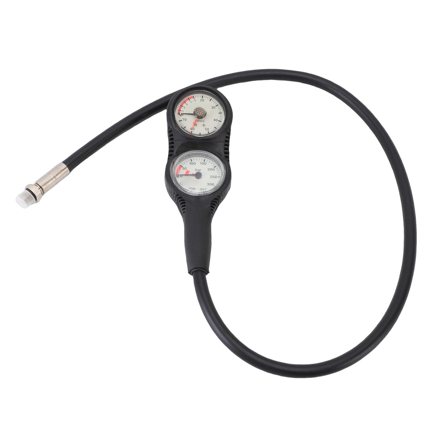 Diving Pressure Depth Meter, Double Linkage Diving Console, Clear Display Depth Meter with TPR Material, Ideal for Underwater Enthusiasts