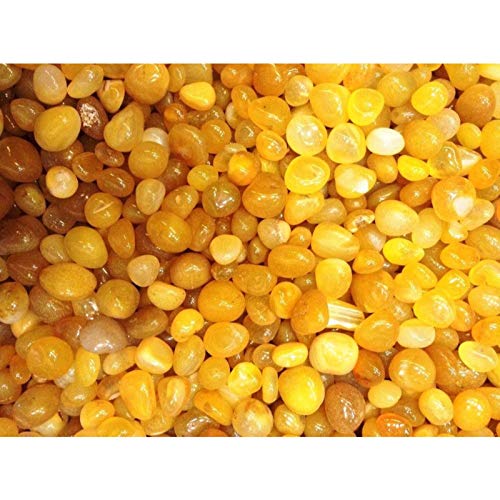Elettra Stones for Decoration||Colour Stones||Pebbles for Decoration|| Polished Shiny Smooth Onyx Stones for Aquarium Garden & Home Decor (Yellow, 3Kg)