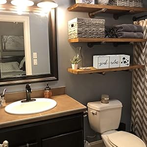 Farmhouse Funny Bathroom Decor, 4-Sided Wooden Blocks, Country Rustic Cute Bathroom Sign for Shelf, Black and White House Home Decorations Accents, 2.8 Farmhouse Bathroom Decor 4 Side Blocks Restroom DecorFunny Bathroom SignsCountry Cute Bathroom Decor for Shelf Black and White House Home Decor AccentsRustic Bathroom Decorations28