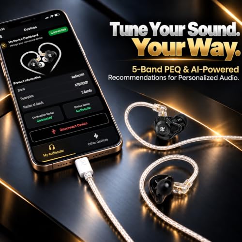 Image of AUDIOCULAR x KZ EDX Pro HiFi Wired in-Ear Monitor (IEM) Earphones with KT02H20P DAC 10mm Dynamic Driver, App Sound Customization, Wide Soundstage, Detachable 2-Pin Cable (Green Type C with Mic)