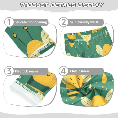 Toddler Girls Leggings Printed Yoga Pants Leggings Yellow Bee for Kids3