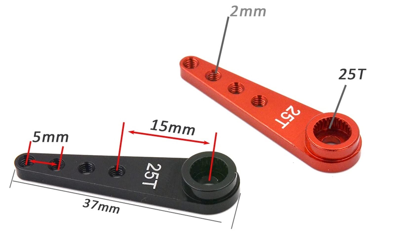 25T 37MM Long Servo Arm Horn for RC Boat Rc Car Futaba Servo Arm(RED Color)