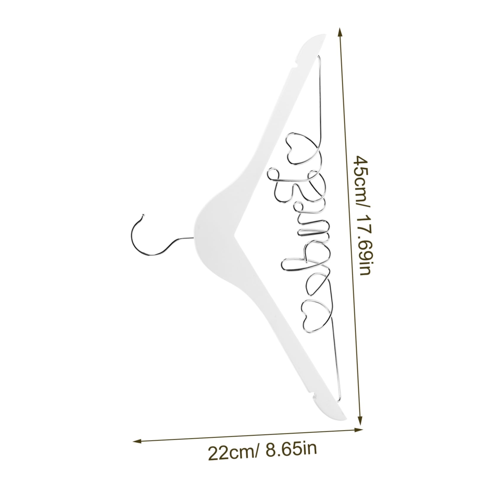 LALADEFIEE Bridal Hanger Set Wedding Dress Hanger Wooden Base Metal Wire Bride Cute for Bride