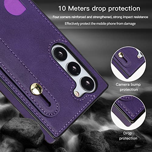 Ephoou Capa para Samsung Galaxy S23 com alça de pulso transversal, à prova de choque com slot para c