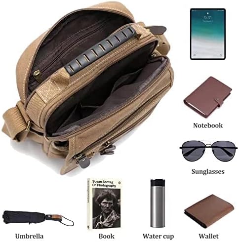 Miniatura 6 de Bolso bandolera de lona para hombre, bolso bandolera pequeño, bolso de trabajo, multifunción, vintage