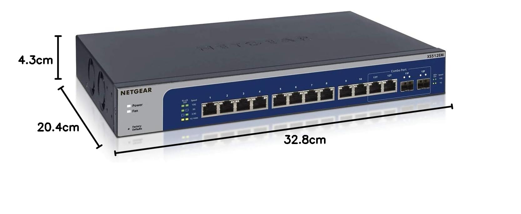 NETGEAR 12 Port 10GB Switch (XS512EM) | Multi-Gigabit Smart