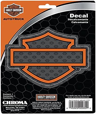 Harley-Davidson Silhouette Bar & Shield Logo Decal, Orange - 5 x 4 in. CG25065