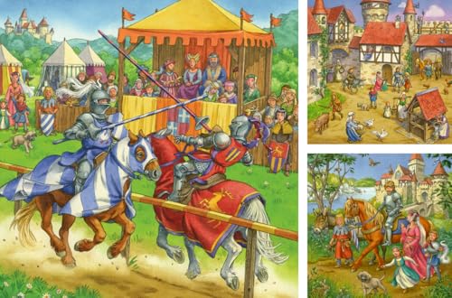 Puzzles 3x49 pièces : Chevaliers du Moyen Age Ravensburger France - vue 3