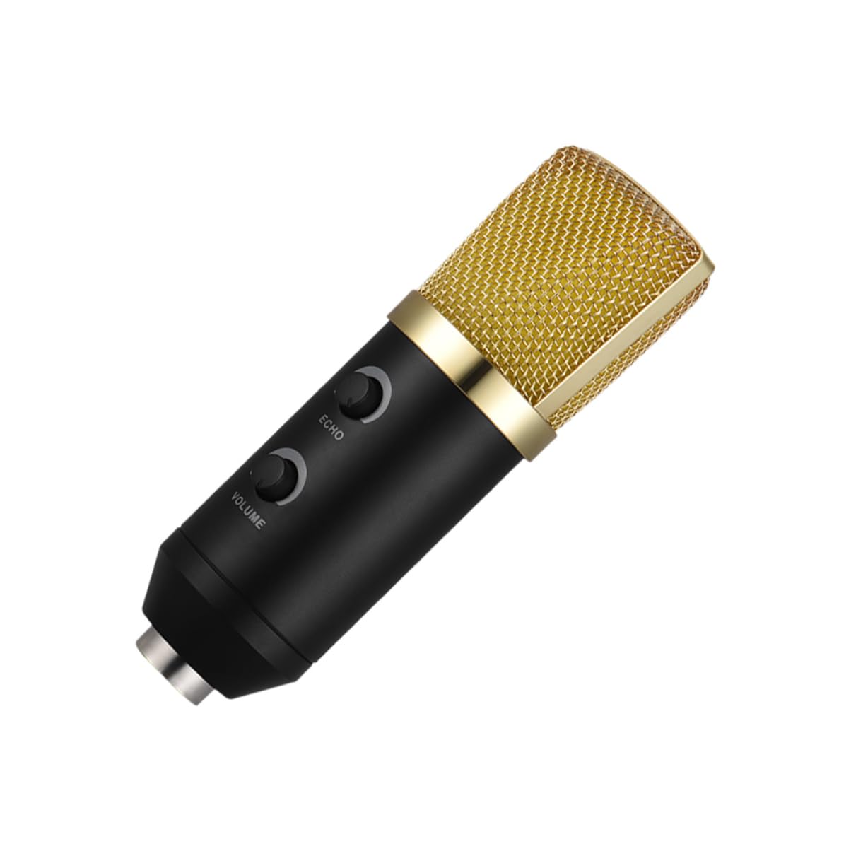 Microfono Condensatore Professionale per Registrazione Voce e Trasmissione con Funzione Eco Riverberante, Struttura in Plastica e Metallo, per Studio e Doppiaggio