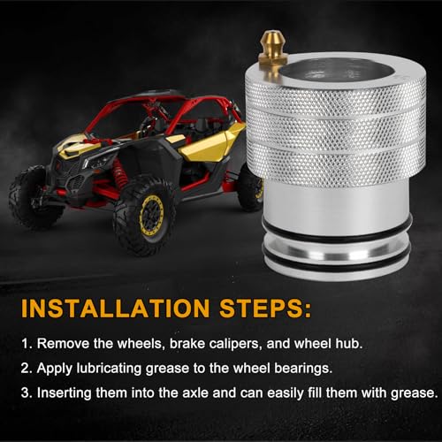 Image of PSLER 39mm Wheel Bearing Greaser for Maverick X3 2017-2024 Repl #293350109 | X3 grease tool kit with CNC aluminum and brass, double O-ring seal prevents grease leak for accurate bearing lubrication