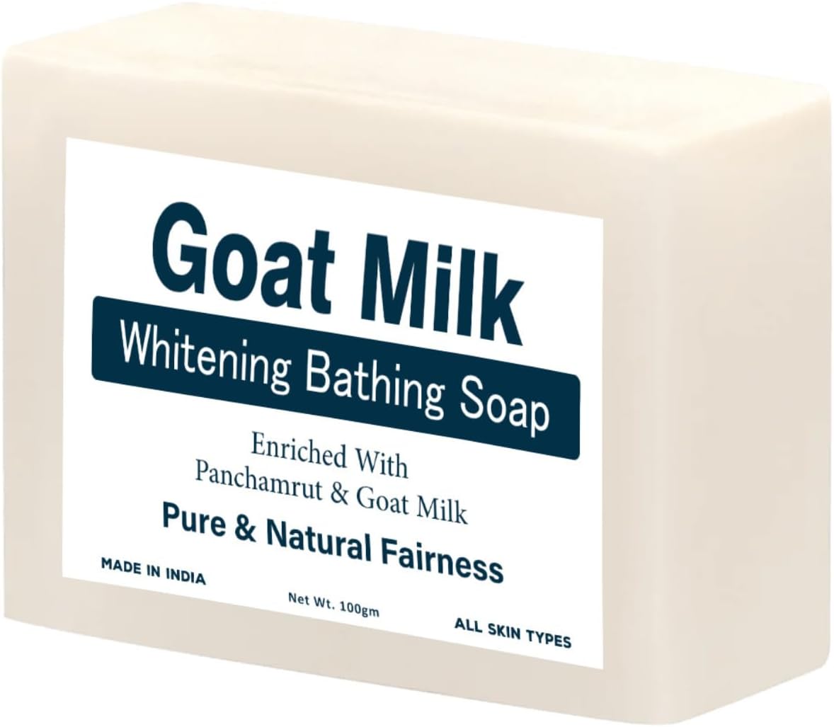 Goat Milk Whitening Bathing Soap – Natural Fairness Bar with Panchamrut & Goat Milk – Skin Brightening, Nourishing & Gentle Cleanser for All Skin Types – 100gm