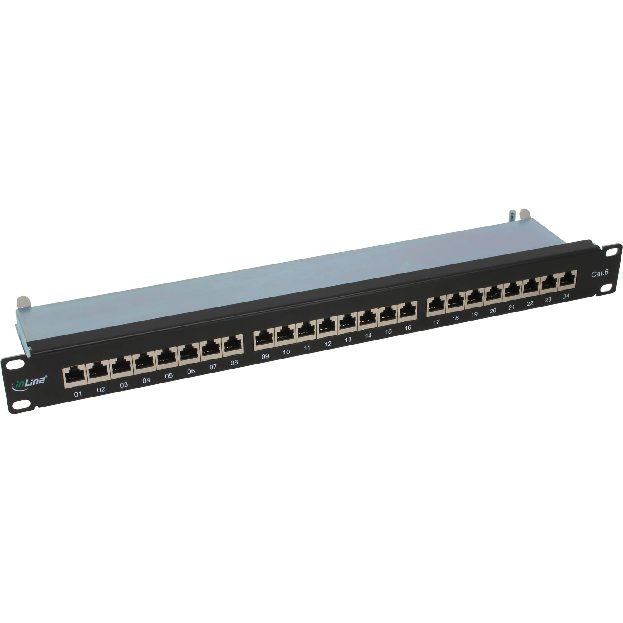 InLine 20274 Patch Panel Cat.6, 24 Porte, 48.26 cm, 19, 1He, Nero