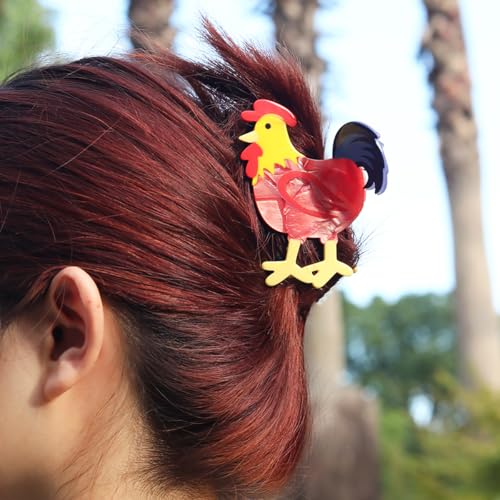 Chicken Claw Clip,Chicken Shape Animal Hair Clip,Big Rooster Hair Clip Animal Shape Hair Clips for women ,Acetate Barrettes For Girls New Big Claw Barrettes