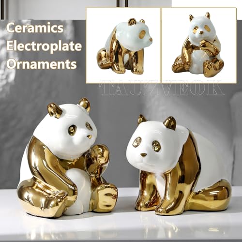 Moderna statuetta a forma di animale dorato, statua decorativa in ceramica per soggiorno, camera da letto, ufficio e libreria, elegante decorazione per la casa