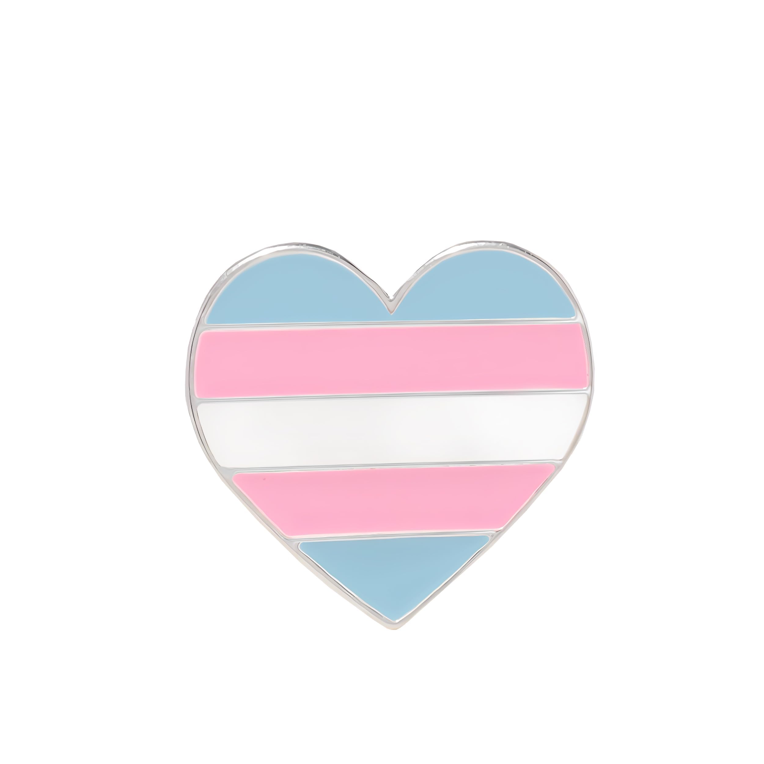 Transgender Flag Heart and Rectangle Pins - LGBTQ Heart and Rectangle Shaped Trans Pride Pin for LGBTQ Awareness, Support, Pride Parades & More