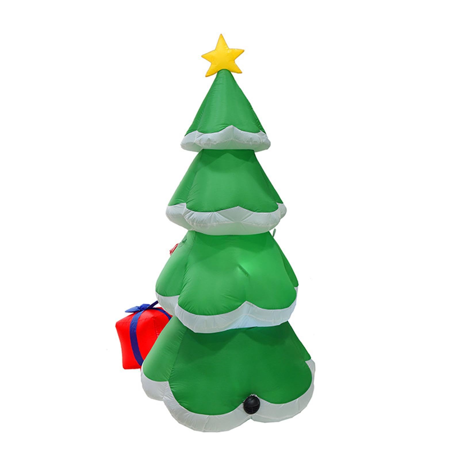 Weihnachtsbaum Aufblasbar mit Licht Gartendekoration Polyester Baum Beleuchtet Ornaments Outdoor für Fest Park Heimdekoration 2.1m