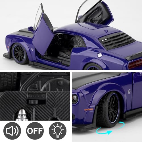 WAKAKAC Carro de Juguete 1:32 Dodge Challenger SRT Hellcat miniatura 4