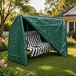DIVCHI Garden Swing Covers Waterproof Heavy Duty Outdoor Swinging Chair Cover Windproof Anti-UV Patio Garden Hammock Cover With Zips (Green)