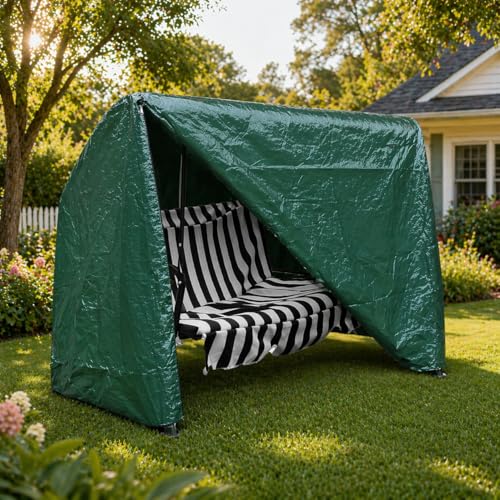 DIVCHI Housse de protection imperméable pour balancelle 3 places pour extérieur, jardin, terrasse