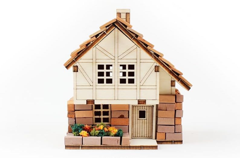 Youngmodeler Hobby Wooden Model Kits Mini Brick Wooden House II - A DIY Assembly Kit for Creative Minds