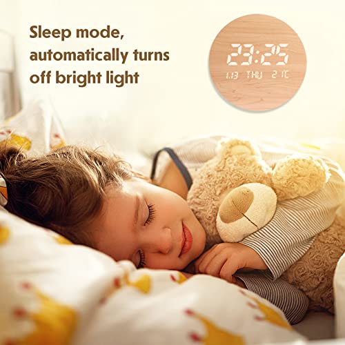 TOSTOG-Wall-ClockDigital-Wall-Clock-10-Inch-Non-Ticking-Clock-Large-Display-of-1224H-TimeDate-and-TemperatureDecor-Used-for-Living-Room-Bedroom-and-Kitchen