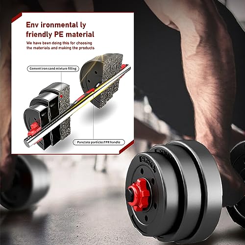 Dumbbells and Barbell 10KG/20KG/30KG/40KG Weight Set - Adjustable Dumbbells Set with Connecting Rod - Training Equipment for Men and Women for Home Training, Lifting, Fitness, Gym, Workout - Image 4