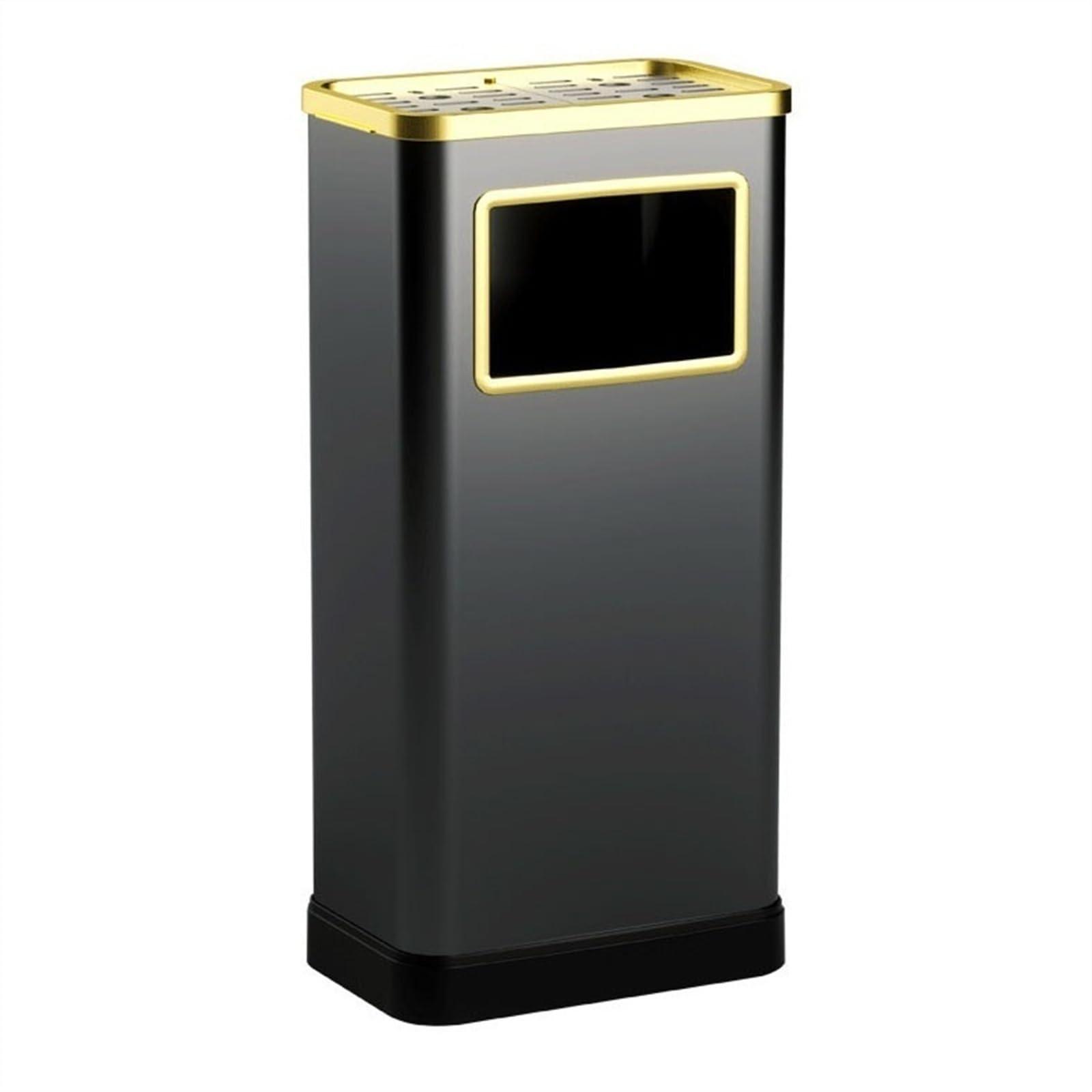 Cubo de basura de acero inoxidable comercial con tratamiento antihuellas negro 8