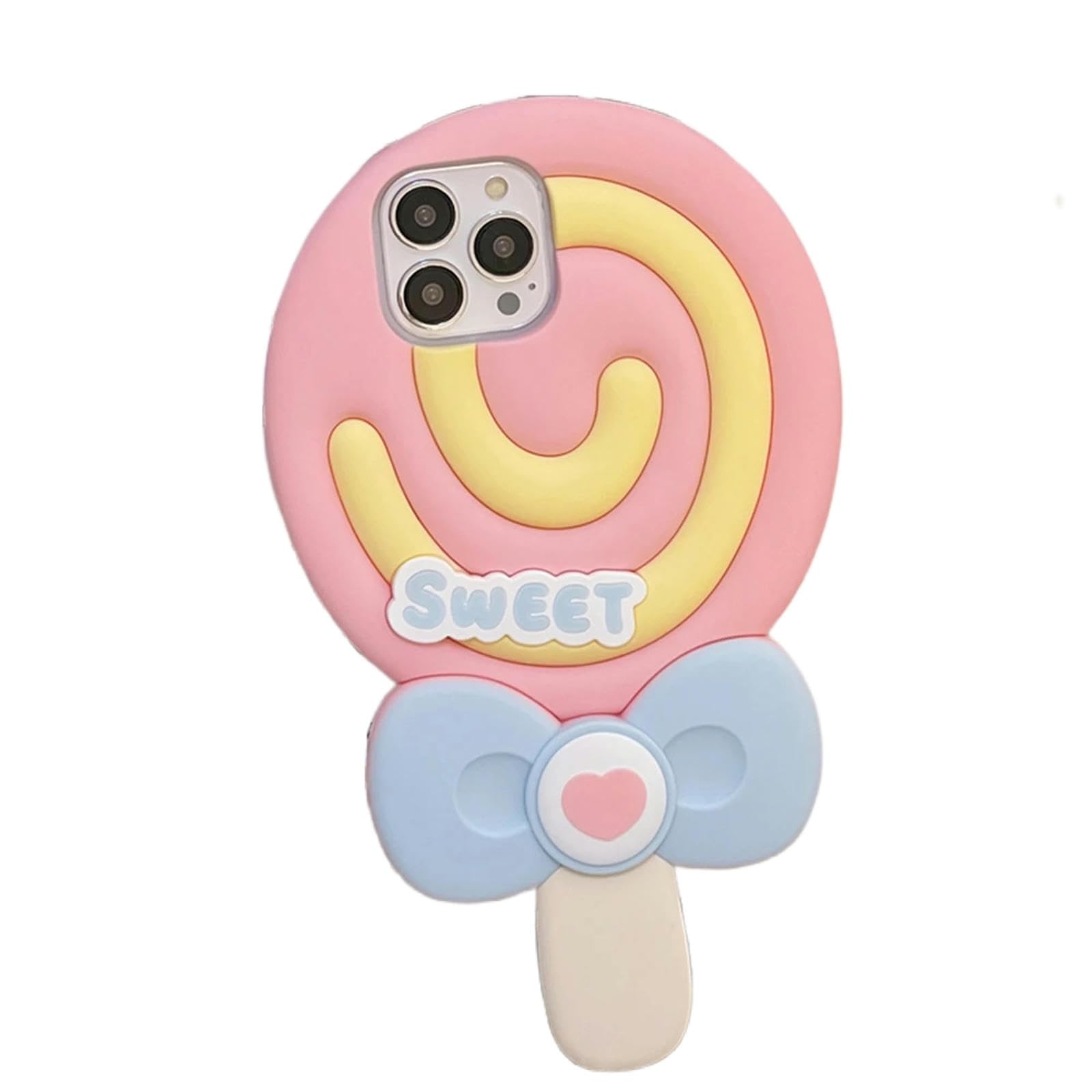 Coque de telephone 14 Pro Max fun sucette 3D antichoc en gel de silice