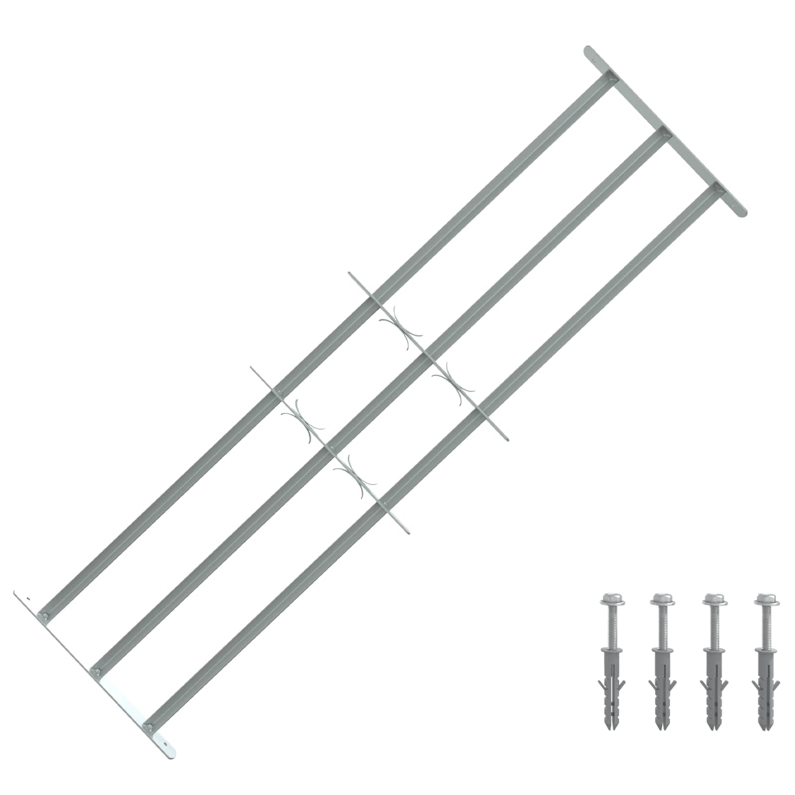 Reja de Seguridad para Ventanas con 3 Barandas 3 pcs para balcón,planta baja,ventana de bodega,Reja antirrobo 93-174 cm