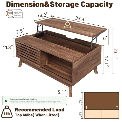 HAIOOU Mid Century Lift Top Table