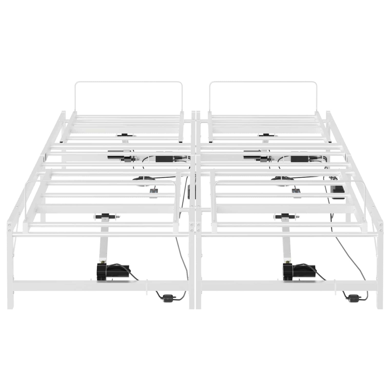 Eléctrico Ajustable Cabecera y Pie Control Remoto Acero Blanco 190 x 141 cm
