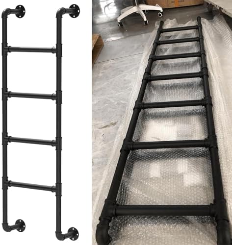 Heavy-Duty Metal Egress Ladder for Basement & Attic - Space-Saving Wall Mounted Climb Ladder for High Beds, Decks, RVs, Apartments - Safe & Easy Access Solution