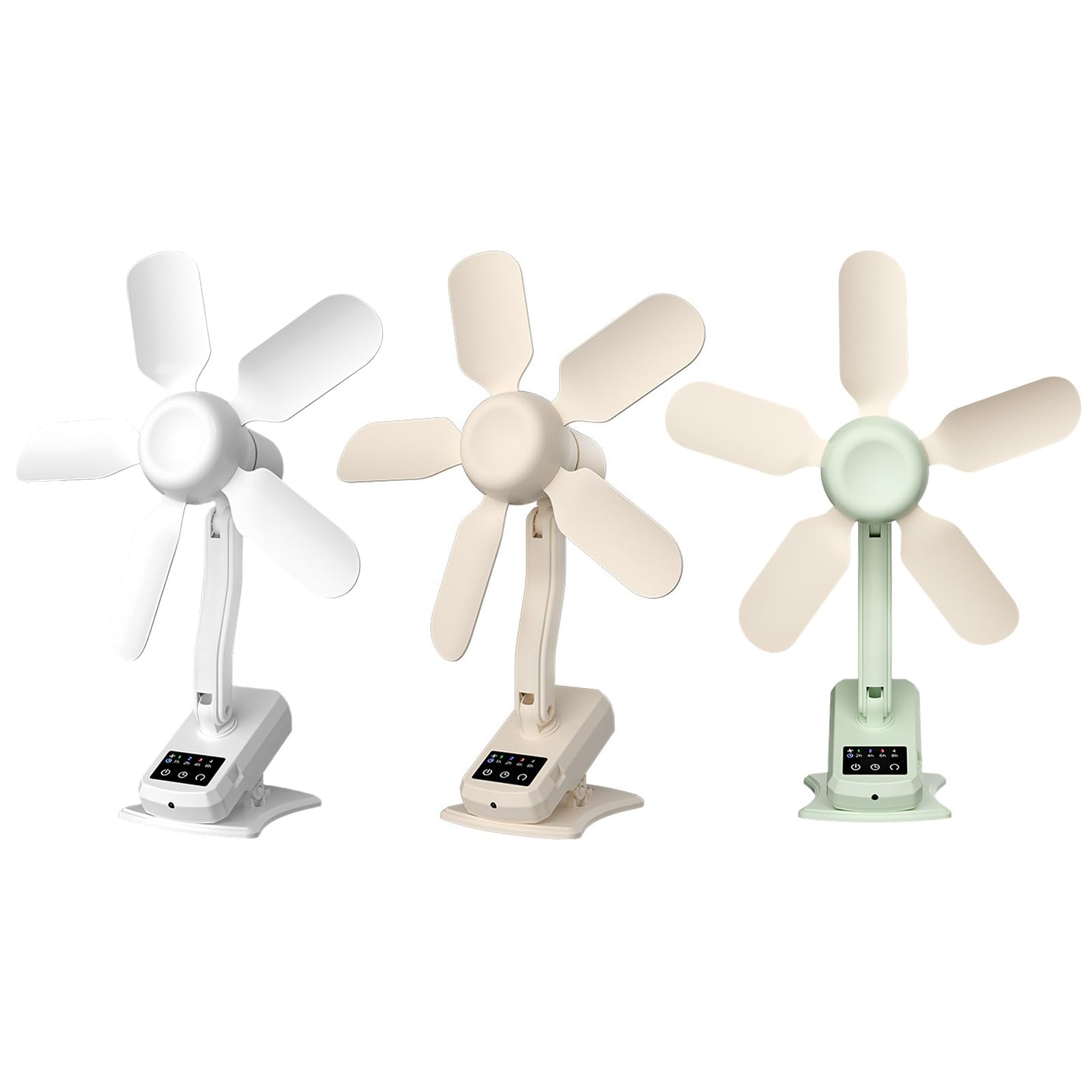 Ventilatore da tavolo a 3 velocità ricaricabile, piccolo, bianco