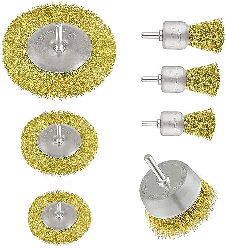 Image of Inditrust New 7pc heavy duty wire brush size (75,65,50,50,30,25 & 19)mm for Dust Paint & etc Wheel Brush (Pack of 7)