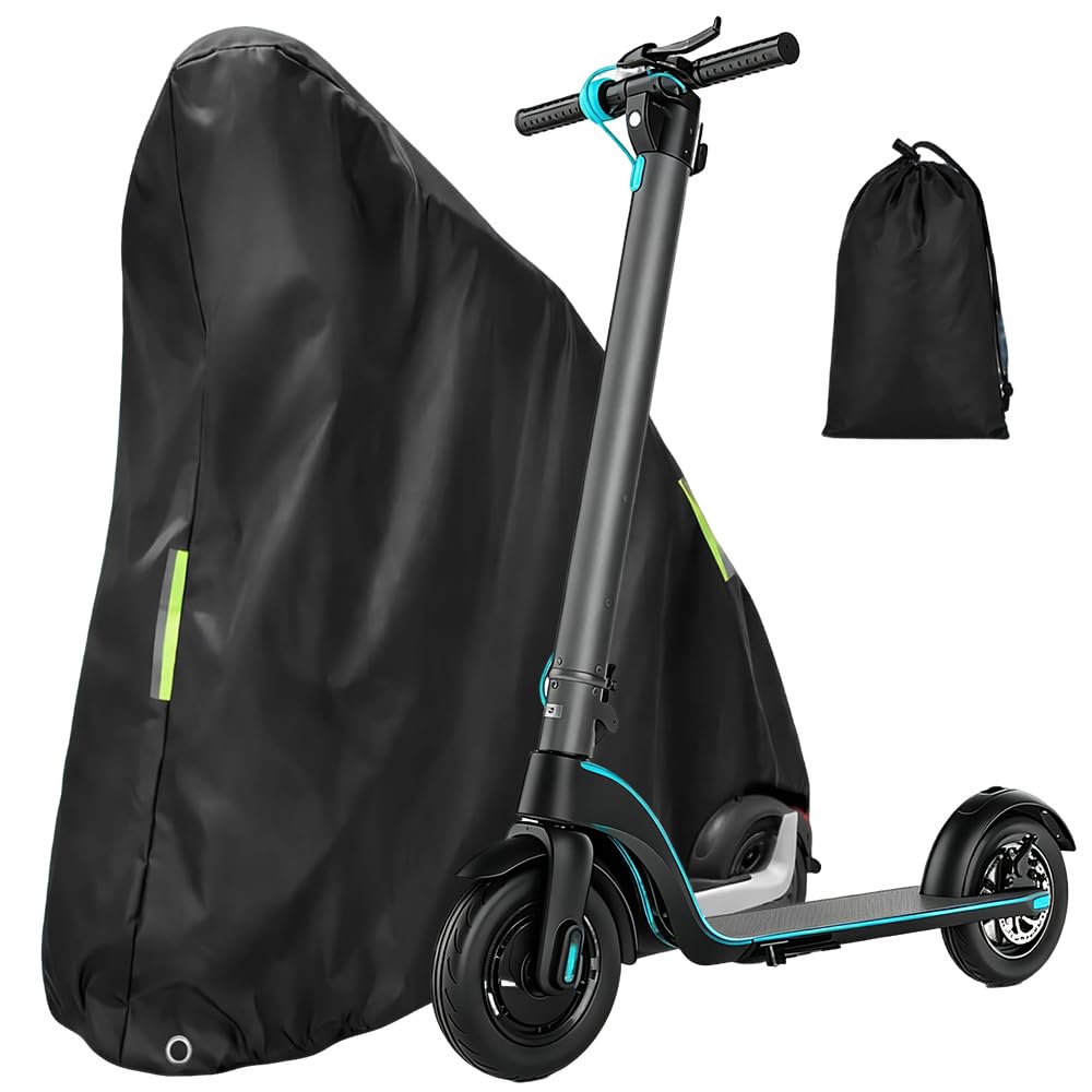 Funda para Patinete Eléctrico, 420D Oxford Impermeable y Resistente al Invierno con Reflectante y Bolsa Compatible Universal con la Mayoría de Patinetes Eléctricos, 140x130 cm
