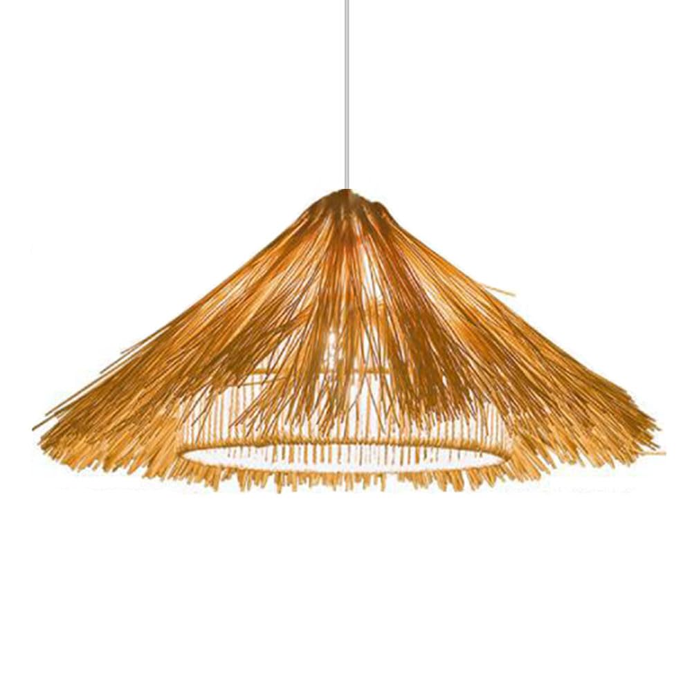 CSSYKV Southeast Asian Rattan Lamps Fixture Handmade Pendant Lights Tropical Style Rattan Lantern 19.7'' Wicker Woven Primitive Lighting Fitting for Loft Dining Restaurant Kitchen Light Fixture
