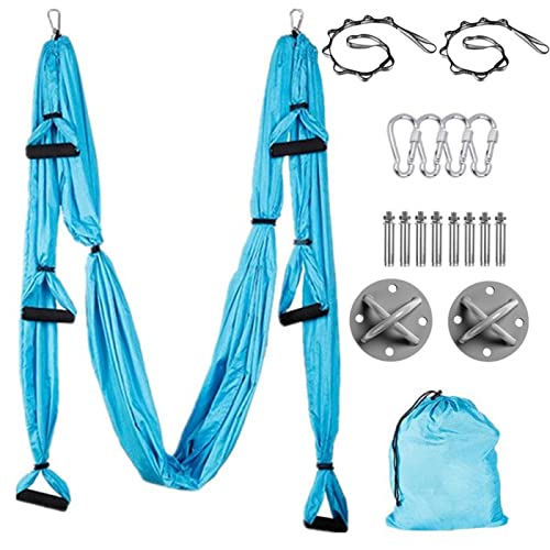 Aerial Yoga Hängematten-Trapez, Yoga-Schaukel-Set, ultrastarke Anti-Schwerkraft-Yoga-Hängematte für Fitness im Fitnessstudio zu Hause, verbesserte Yoga-Inversionen, Flexibilität und Rumpfstärke Cover
