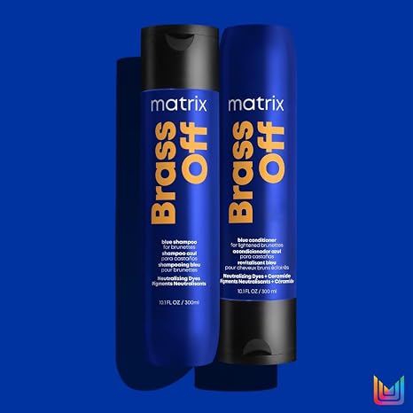 Matrix Brass Off Colour Protecting Blue Toning Conditioner, For Lightened Brown Hair, To Hydrate and Nourish