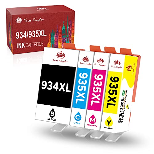 Toner Kingdom 934XL 935XL Cartuchos de Tinta Compatibles para HP 934XL 935XL para HP Officejet Pro 6230 6830 6820 6812 6815 6835 (1 Negro, 1 Cian, 1 Magenta, 1 Amarillo)